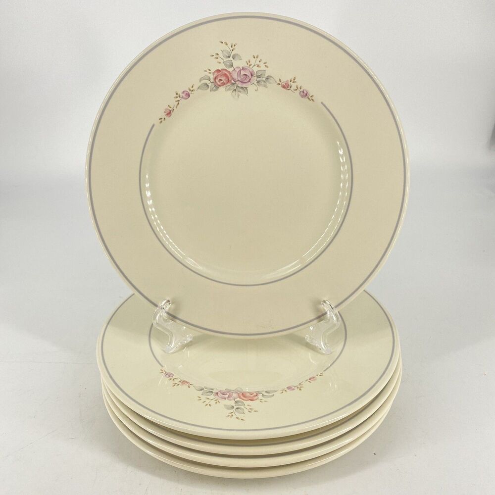 Pfaltzgraff Trousseau Set of 5 Salad Plates 8 1/4” Floral USA Vintage